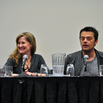 Veronica Taylor and Brian Dobson answering questions
